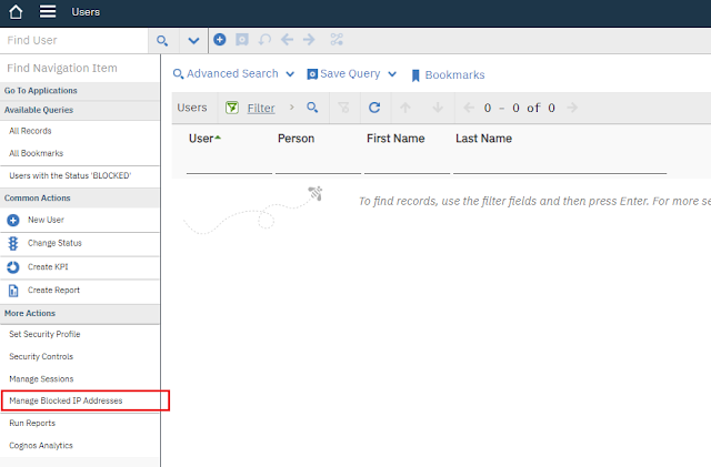 View Blocked IP addresses in Maximo